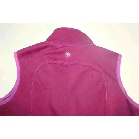 Athleta Athletic Fitted Tailored Vest Full Zip Magenta 4 Pockets Women's Size S - Picture 12 of 16